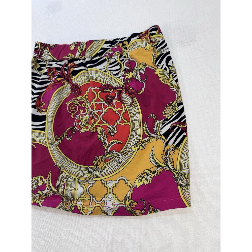 Like An Angel Women’s XL Mini Skirt Baroque Zebra Print Stretch‎ Pull On - Picture 12 of 16
